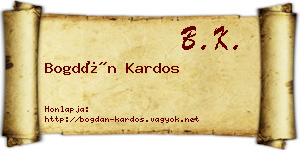 Bogdán Kardos névjegykártya